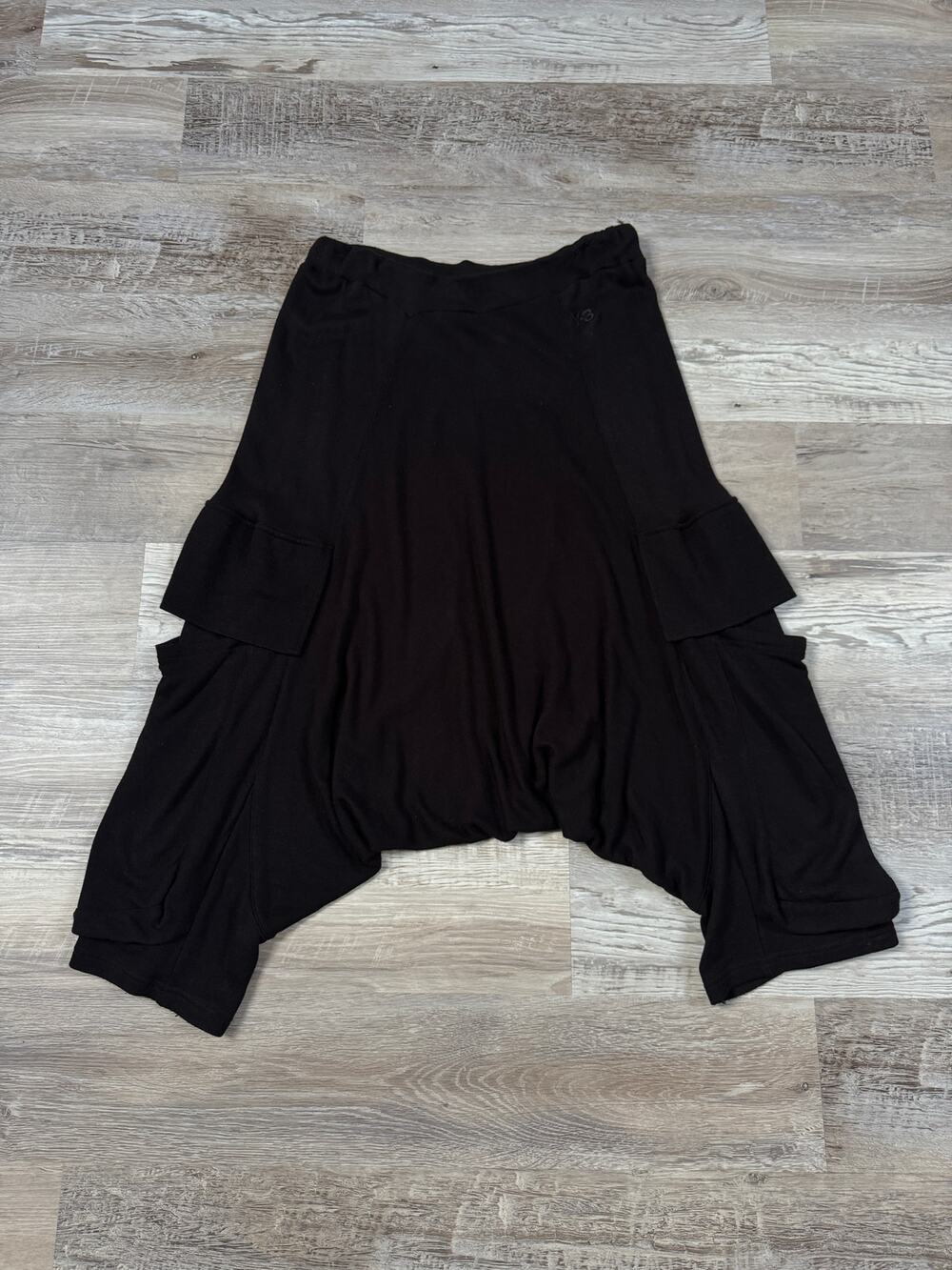 Y-3 Adidas Yohji Yamamoto Black Drop Crotch Cargo Harem Pants Avant Garde Small